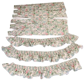 (9) CUSTOM FLORAL CURTAIN DRAPERY PANELS & VALANCES
