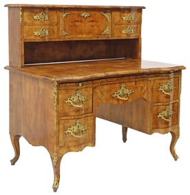 CONTINENTAL BAROQUE STYLE WALNUT WRITING DESK