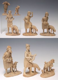 (8) MANNER OF GIUSEPPE VACCARO & GIACOMO BONGIOVANNI TERRACOTTA FIGURES