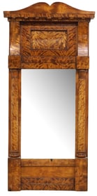 NORTH EUROPEAN BIEDERMEIER SATIN BIRCH PIER MIRROR