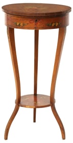 SHERATON STYLE PAINT DECORATED SEWING TABLE