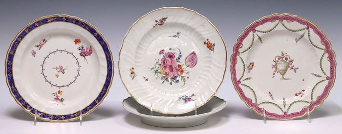 (4) EARLY ENGLISH DERBY PORCELAIN PLATES