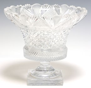 LARGE GEORGIAN CUT CRYSTAL PEDESTAL COMPOTE