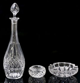 (3) BACCARAT DECANTER & WATERFORD TABLE ARTICLES