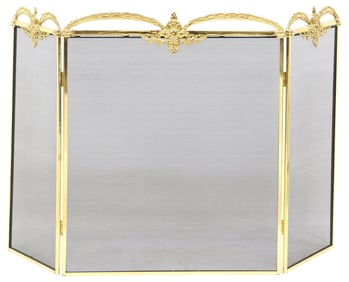 NEOCLASSICAL STYLE GILT METAL FIRESCREEN