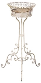 FRENCH PAINTED & SCROLLED STANDING PLANTER