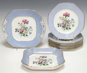 (11) F. WINKLE & COMPANY WHILEDON WARE 'MANDALAY' PARTIAL DESSERT SERVICE