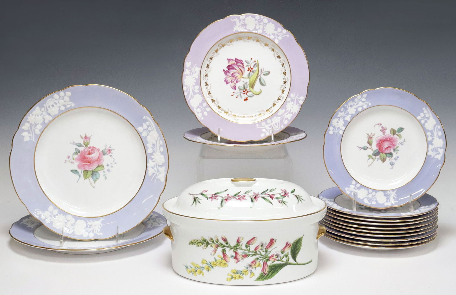 (15) ENGLISH COPELAND SPODE PORCELAIN FLORAL TABLE & SERVICEWARE (1 of 4)
