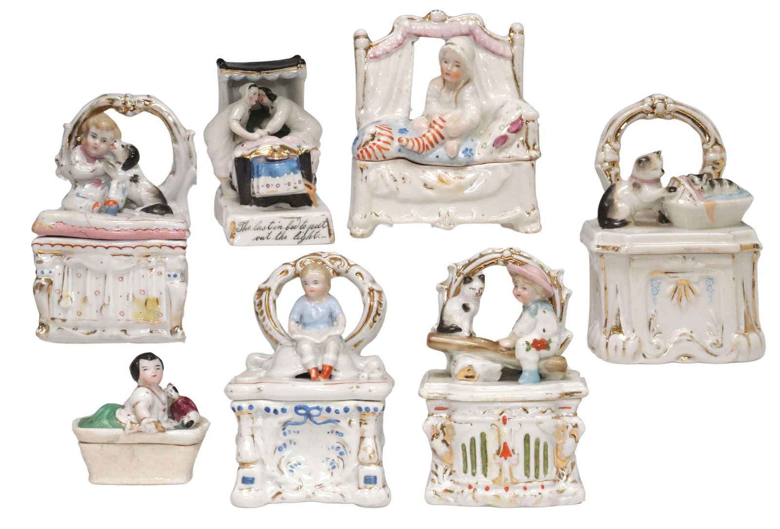 (7) VICTORIAN CONTA & BOEHME PORCELAIN FAIRINGS/ TRINKET BOXES (1 of 6)