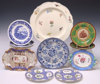 (12) COLLECTION OF ENGLISH PLATES: WEDGWOOD, SWINNERTON'S, ETC.