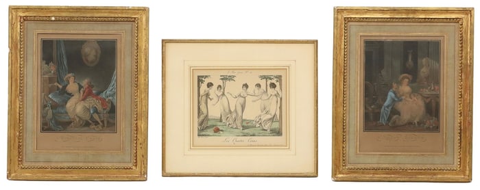 (3) FRENCH COLOR ENGRAVINGS, LATE 18TH/ EARLY 19TH C.