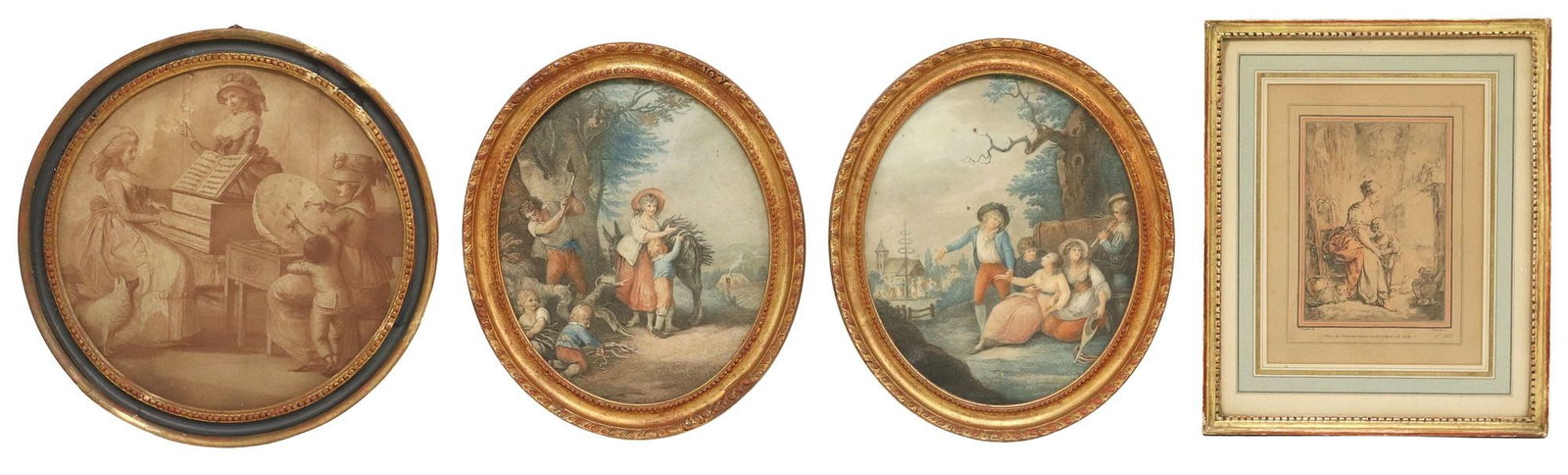 (4) FRAMED ENGLISH & FRENCH SCHOOL AQUATINT ENGRAVINGS (1 of 7)