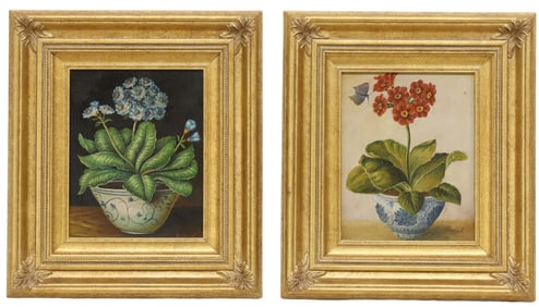 (2) SIGNED BENARD OIL PAINTINGS, FLORAL STILL LIFE IN VASE, 10" X 8"