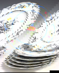 (6) C.F. HAVILAND LIMOGES 'MARJOLAINE' PORCELAIN DINNER PLATES
