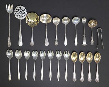 (22) AMERICAN STERLING SILVER ASSORTED FLATWARE