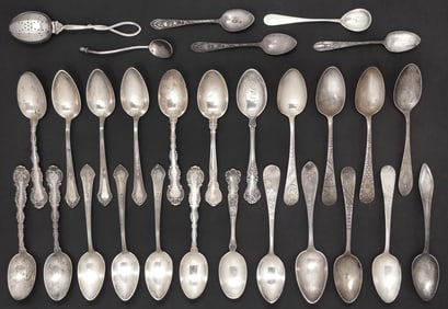 (29) STERLING SILVER TEASPOONS, 18.93 OZT