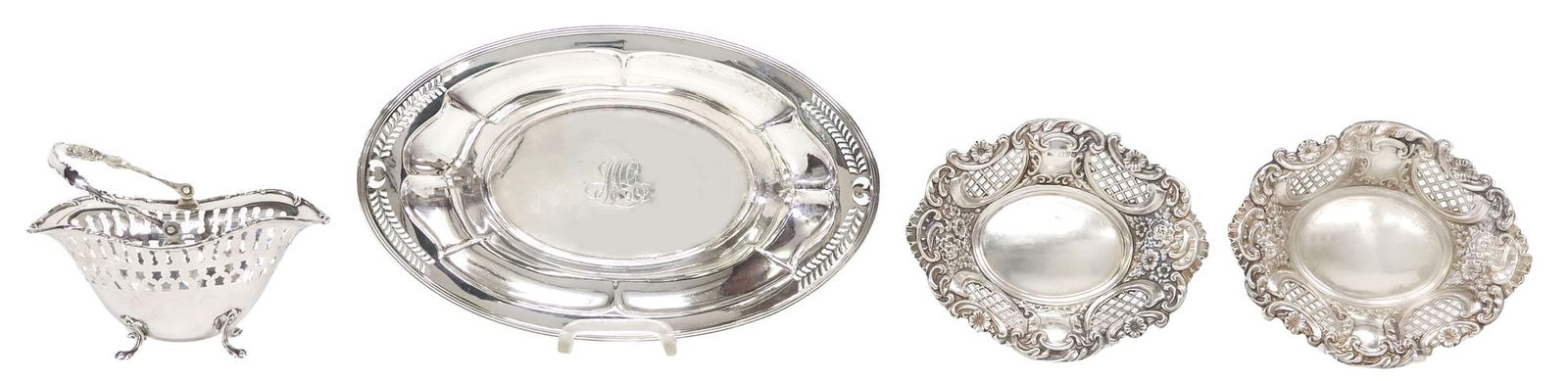 (4) STERLING SILVER TABLE ARTICLES, CHESTER ROCOCO STYLE DISHES (1 of 6)