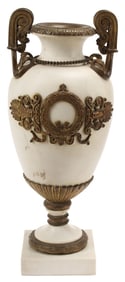 EMPIRE STYLE BRONZE-MOUNTED WHITE MARBLE VASE