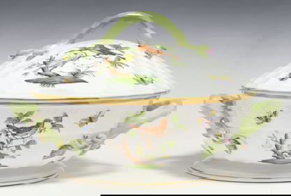 HEREND 'ROTHSCHILD BIRD' HAND-PAINTED PORCELAIN COVERED TUREEN