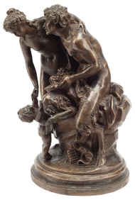 AFTER CLODION TERRACOTTA SCULPTURE BACCHANTE & SATYR
