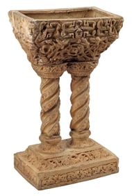 ITALIAN BYZANTINE STYLE TERRACOTTA STANDING PLANTER / JARDINIERE