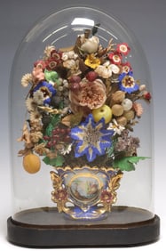 FRENCH NAPOLEON III GLASS CLOCHE GARNITURE