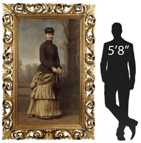 FRAMED PORTRAIT OF PRINCESS MARIE AMALIE OF WURTTEMBERG, 57.5" X 33.75"