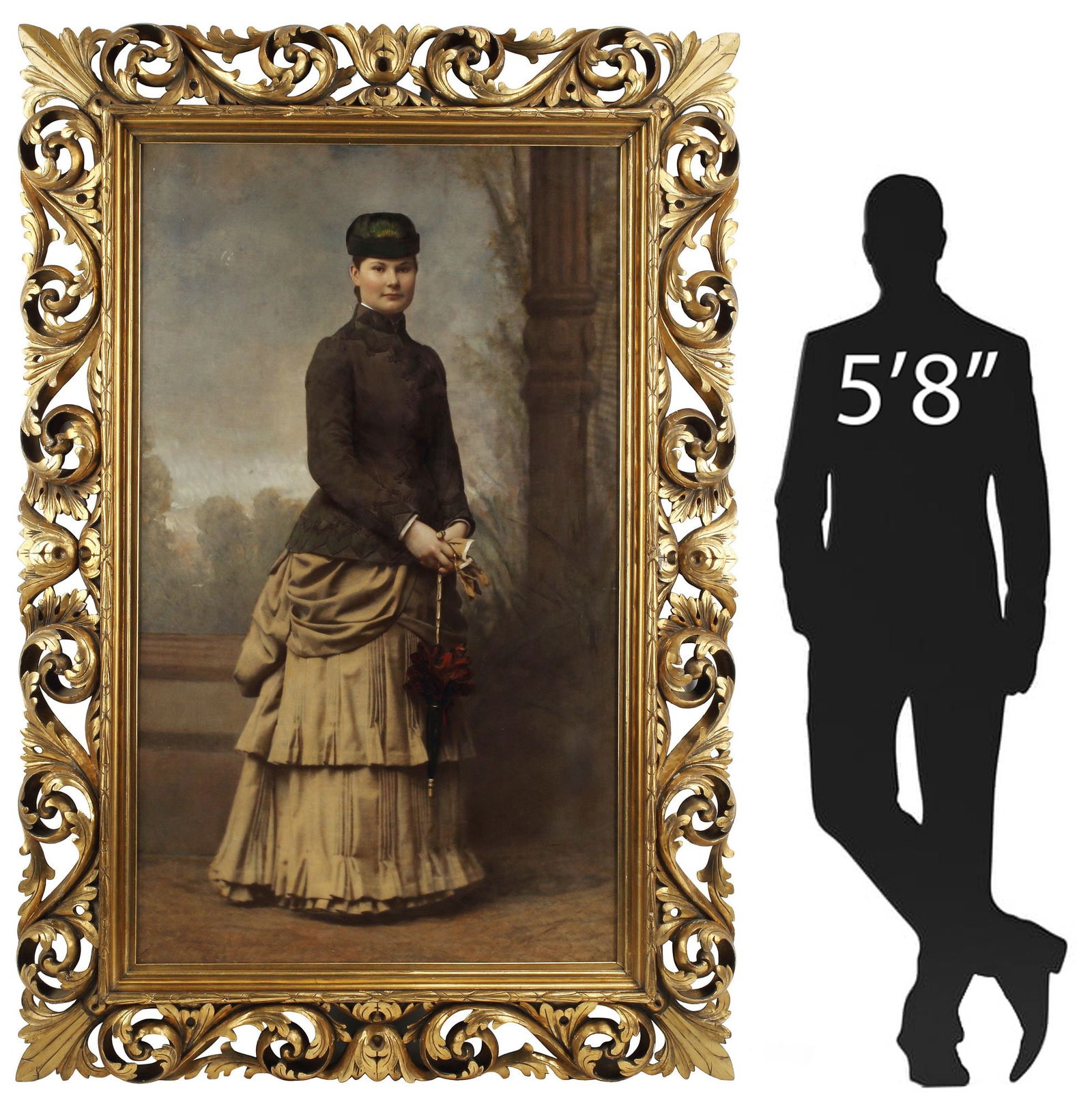 FRAMED PORTRAIT OF PRINCESS MARIE AMALIE OF WURTTEMBERG, 57.5" X 33.75" (1 of 8)