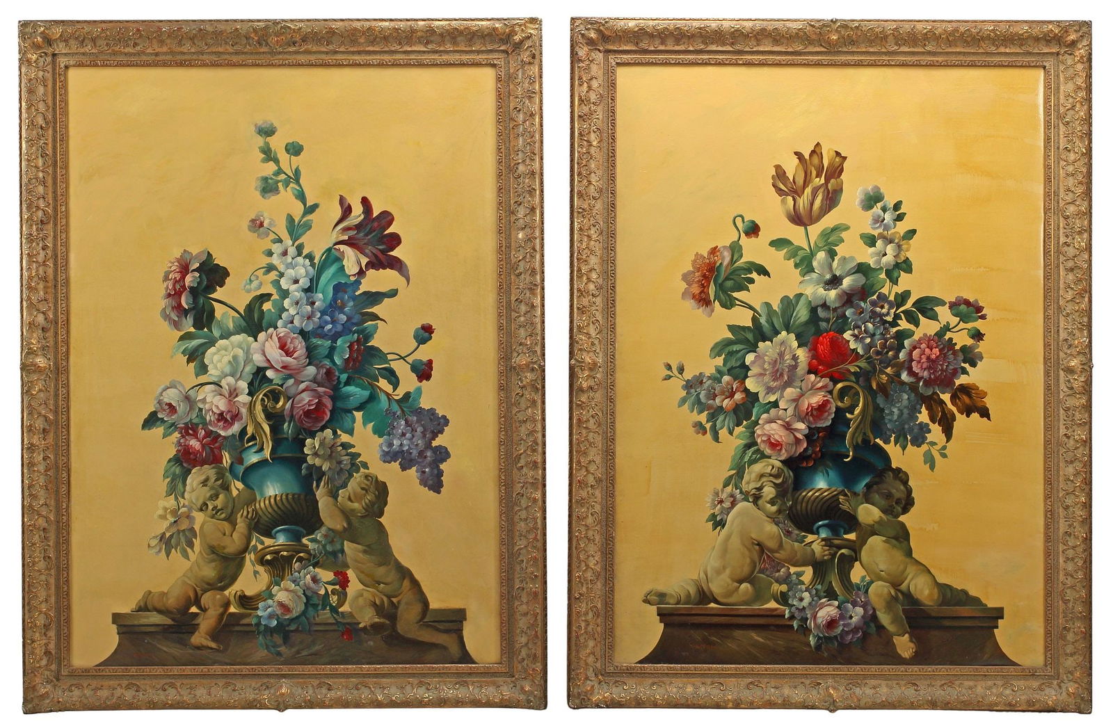 (2) LOUIS CHAPPEL (1888-1963) STILL LIFE PAINTINGS VASES OF FLOWERS (1 of 8)