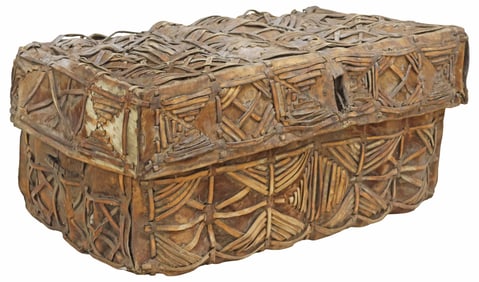 SPANISH COLONIAL PERIOD RAW HIDE 'PECATA' STORAGE TRUNK