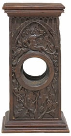 FRENCH CARVED WALNUT GRAPE PRESS-FORM PEDESTAL