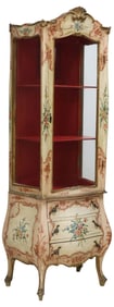 VENETIAN PARCEL-GILT & PAINTED GLAZED VITRINE