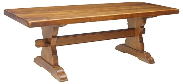 FRENCH PROVINCIAL WALNUT REFECTORY DINING TABLE
