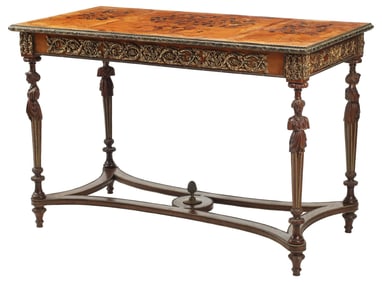 FRENCH LOUIS XVI STYLE BRONZE-MOUNTED MARQUETRY TABLE