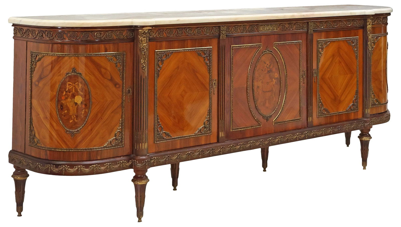FRENCH J.P. EHALT LOUIS XVI STYLE ROSEWOOD & MARQUETRY SIDEBOARD (1 of 9)