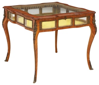 LARGE LOUIS XV STYLE BIJOUTERIE OR VITRINE TABLE