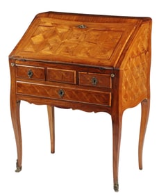 FRENCH LOUIS XV STYLE PARQUETRY SLANT-FRONT BONHEUR DU JOUR