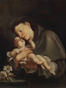 ITALIAN SCHOOL PAINTING ST. ANTHONY OF PADUA