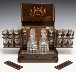 FRENCH NAPOLEON III ROSEWOOD MARQUETRY CAVE A LIQUEUR