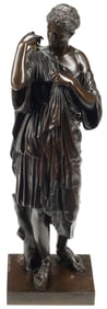 BARBEDIENNE BRONZE SCULPTURE, DIANA OF GABBI, 34"H