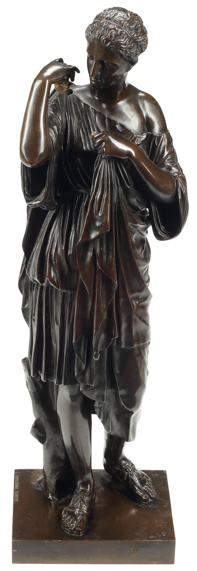 BARBEDIENNE BRONZE SCULPTURE, DIANA OF GABBI, 34"H (1 of 7)
