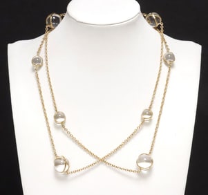 ESTATE 18KT GOLD & ROCK CRYSTAL 'POOLS OF LIGHT' NECKLACE