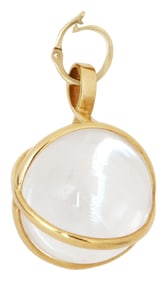 ESTATE L. KLEIN 18KT YELLOW GOLD & CRYSTAL QUARTZ 'PRISMA' PENDANT