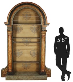 ITALIAN CLASSICAL STYLE ARCH-FORM ARCHITECTURAL BOOKCASE, 100.5"H
