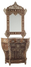 MOORISH STYLE INLAID CONSOLE TABLE & MIRROR
