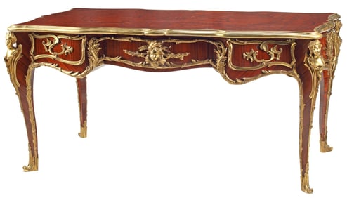 LOUIS XV STYLE ORMOLU-MOUNTED MARQUETRY BUREAU PLAT