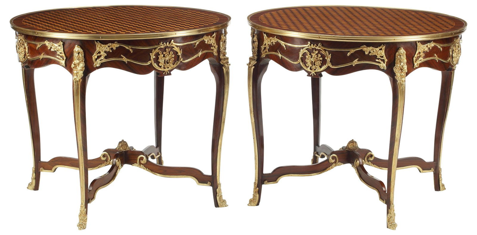 (2) LOUIS XV STYLE ORMOLU-MOUNTED PARQUETRY TABLES (1 of 5)