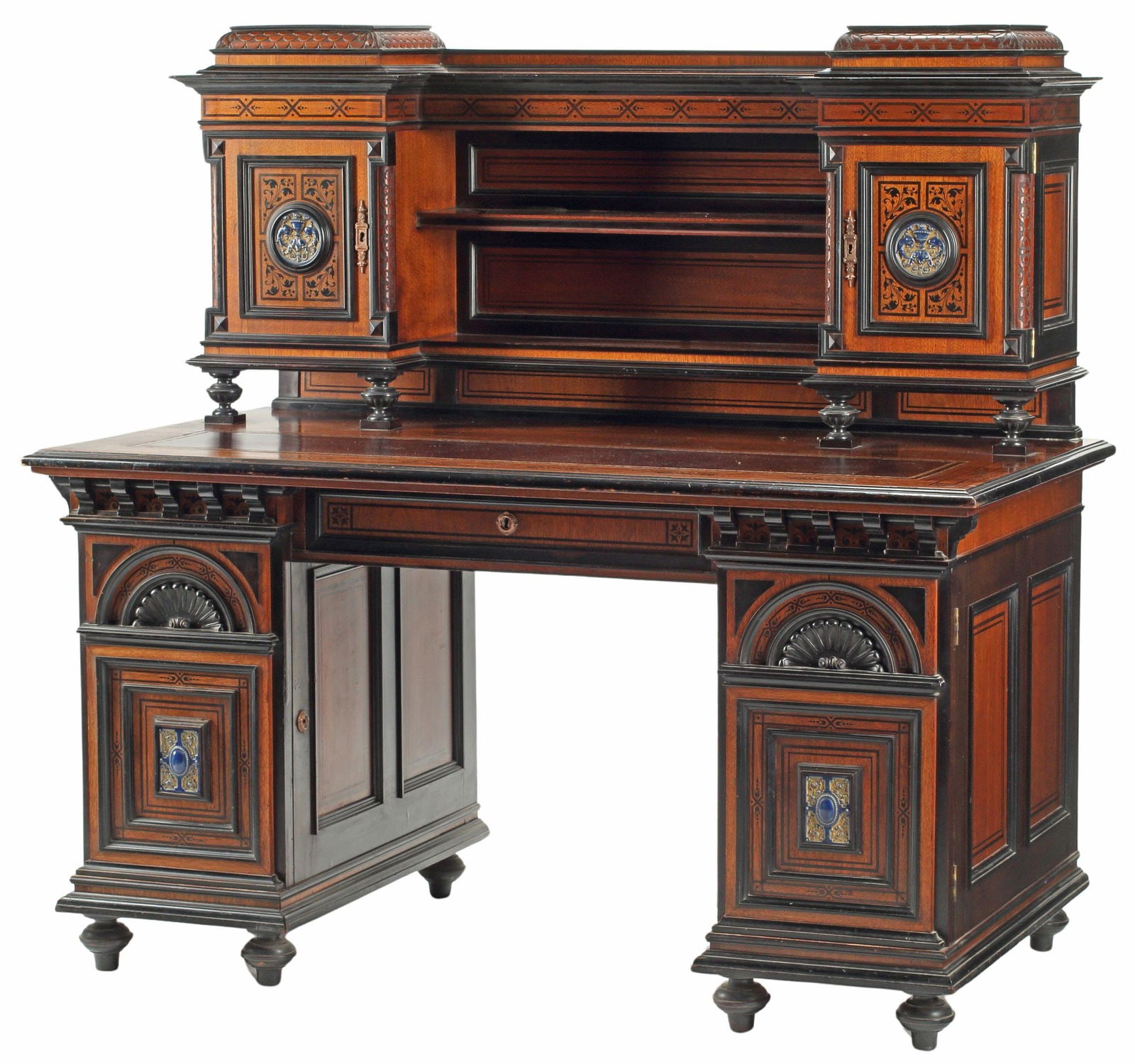 ENGLISH VICTORIAN AESTHETIC MOVEMENT WALNUT WRITING DESK (1 of 6)