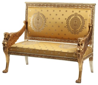 EMPIRE STYLE PARCEL-GILT & PAINTED SOFA