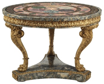 EMPIRE STYLE PIETRA DURA MARBLE-TOP CENTER TABLE